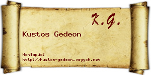 Kustos Gedeon névjegykártya